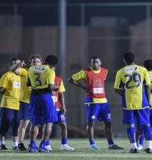 النصر يواصل تدريباته ورباعى اللاعبين فى الحج