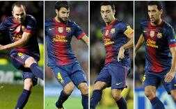 4 من برشلونة ، 3 من مدريد مرشحون ضمن قائمة أفضل لاعبي الوسط في 2012