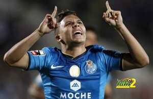 Porto's Juan Quintero celebrates his goal against Setubal during their Portuguese Premier League soccer match at the Bonfim stadium in Setubal