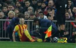 برشلونة يعلن عن تفاصيل اصابة انيستا