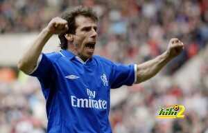 Gianfranco Zola of Chelsea celebrates scoring the equalising goal