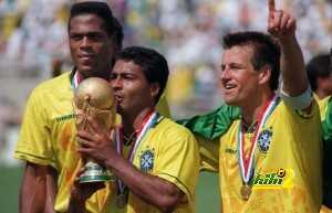 Brazilian forward Romario kisses the FIF