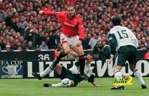 Frenchman Eric Cantona of Manchester Uni