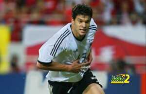 German midfielder Michael Ballack celebrates after