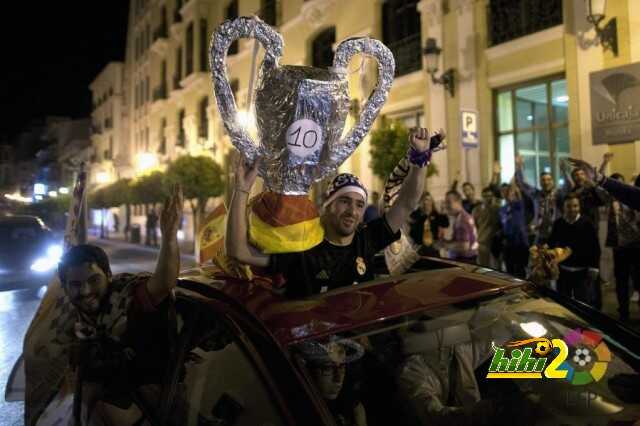 شاهد صور من احتفالات ريال مدريد بالكأس العاشرة فى السيبيليس الآن