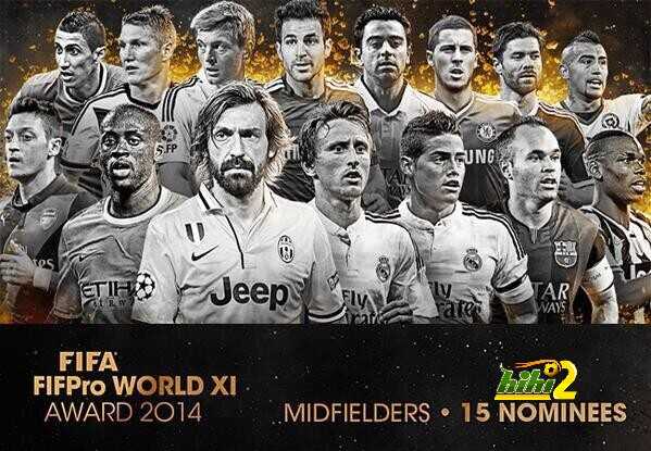 فيديو : الاتحاد الدولي يعلن قائمة المرشحين لأفضل لاعب وسط في 2014