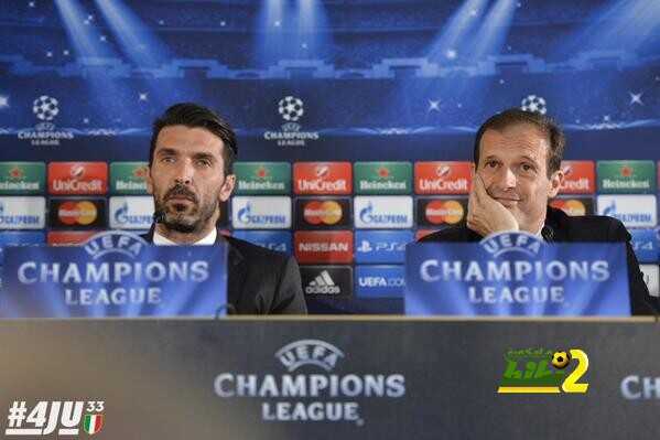 أليجري وبوفون في مؤتمر صحفي للحديث عن مباراة ريال مدريد