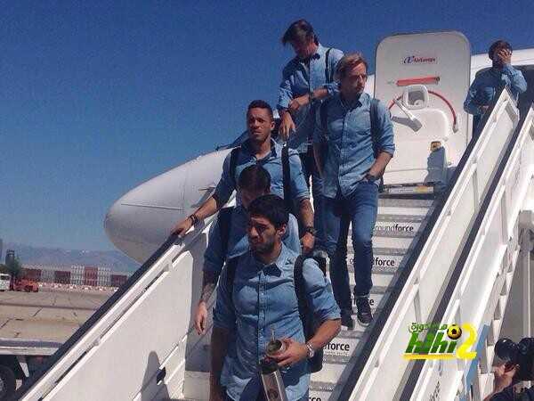 صور : وصول لاعبي برشلونة الى مدريد
