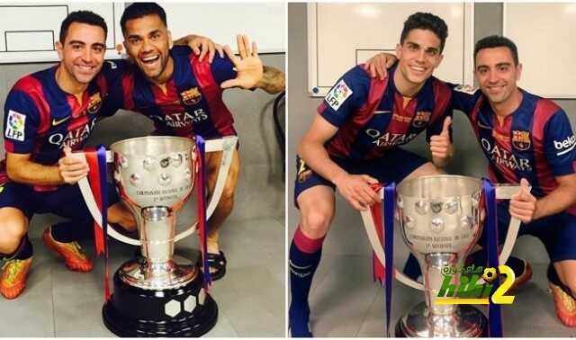 صور : احتفالات لاعبي برشلونة مع كأس الدوري