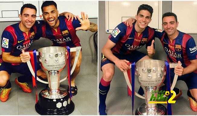 صور : احتفالات لاعبي برشلونة مع كأس الدوري