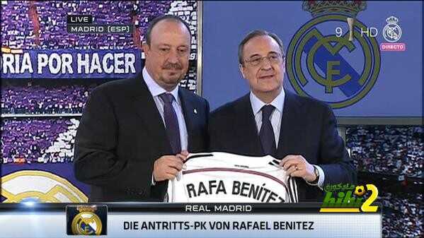 صور : لحظة رفع بينيتز قميص ريال مدريد مع بيريز