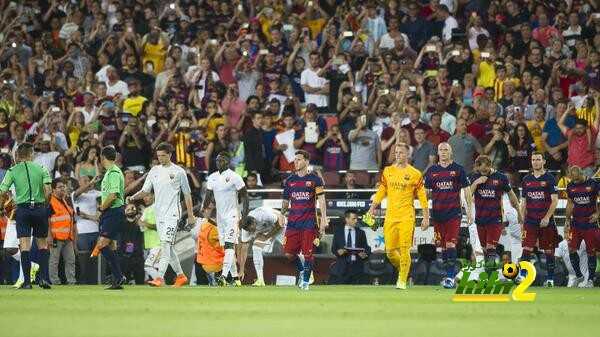 احصائيات الشوط الاول من مباراة برشلونة وروما