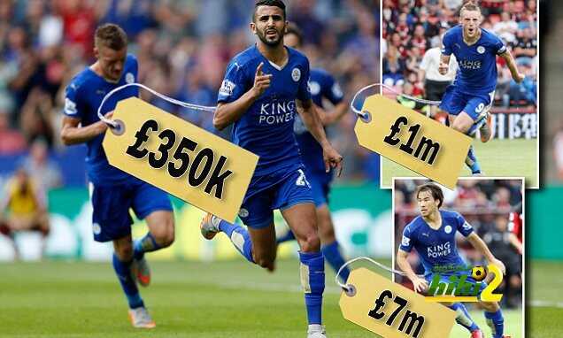 Leicester City's Riyad Mahrez celebrates scoring his side's thir