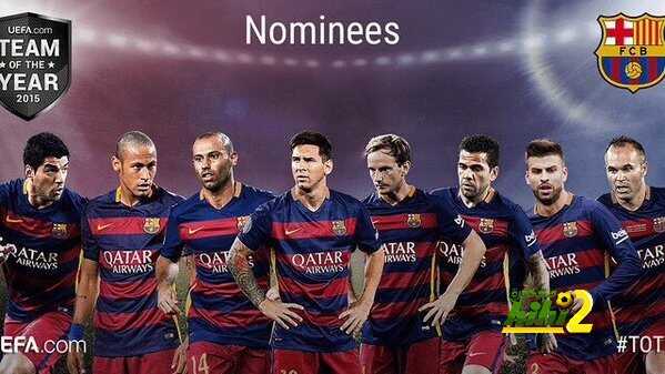 8 من نجوم برشلونة مرشحون للتواجد ضمن تشكيلة اليويفا لعام 2015