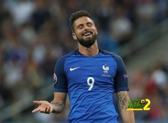 ارقام جيرو خلال الشوط الاول امام رومانيا