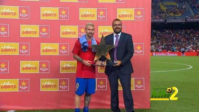 ميسي يتحصل على جائزة افضل لاعب في مباراة برشلونة وسامبدوريا