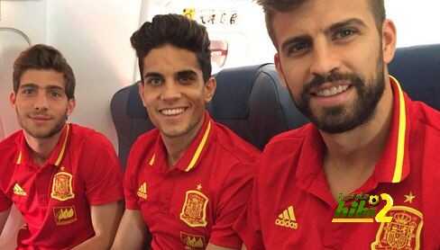 صورة : منتخب إسبانيا في طريقه لبلجيكا