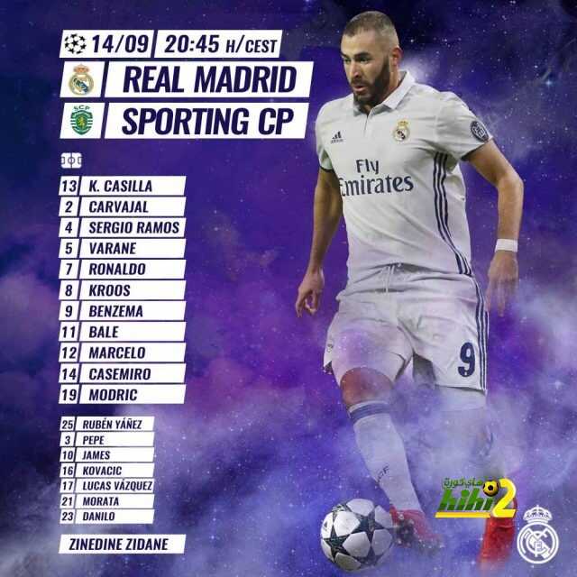 صورة : تشكيلة ريال مدريد الرسمية لمباراة لشبونة !