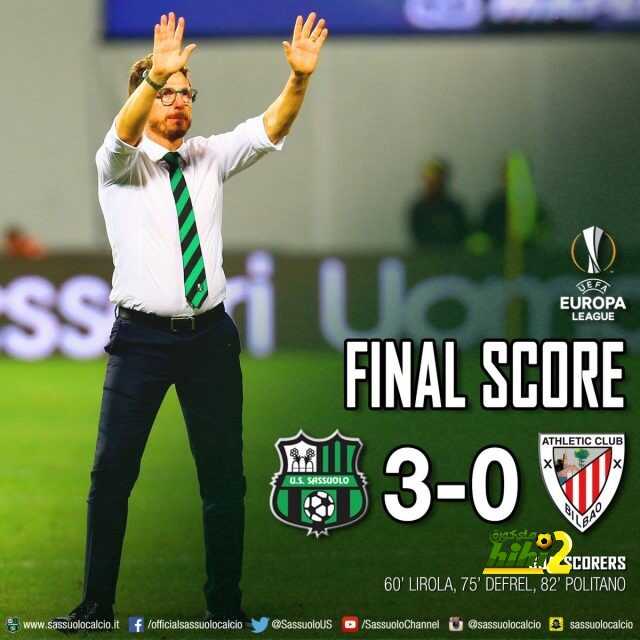 ساسولو يضرب شباك أتليتيكو بيلباو بثلاثية دون رد بالدوري الأوروبي