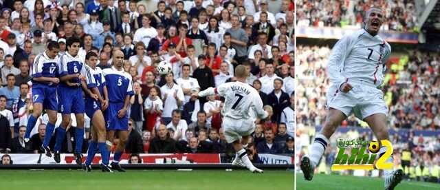 ENGLAND 2 vs GREECE 2 - OLD TRAFFORD MANCHESTER DAVID BECKHAM LAST GASP FREE KICK ENSURES ENGLAND'S QUALIFICATION