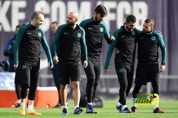 صور من استعدادات برشلونة لجلادباخ