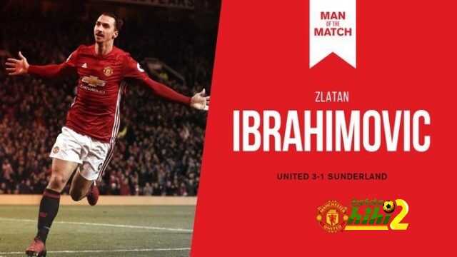 ابراهيموفيتش يتوج رجلا لمباراة مانشستر سندرلاند