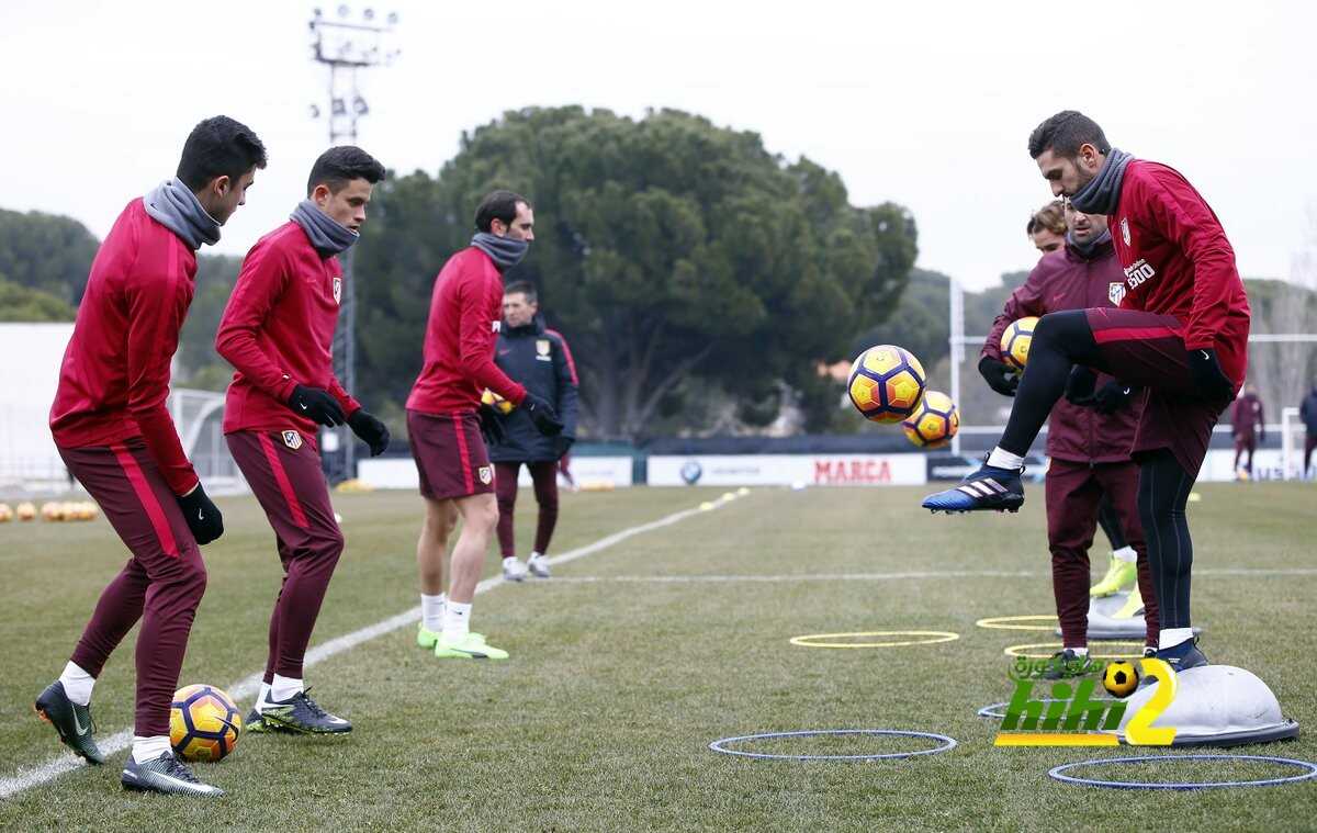 صورة من استعدادات اتليتكو مدريد لمواجهة الافيس