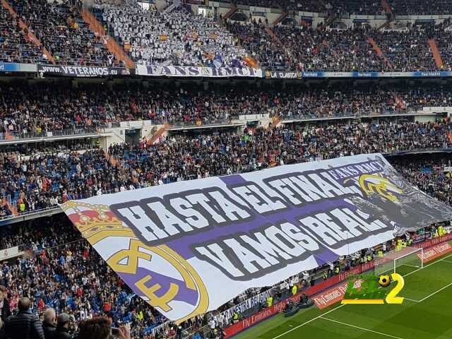 صورة : تيفو جمهور ريال مدريد امام فالنسيا