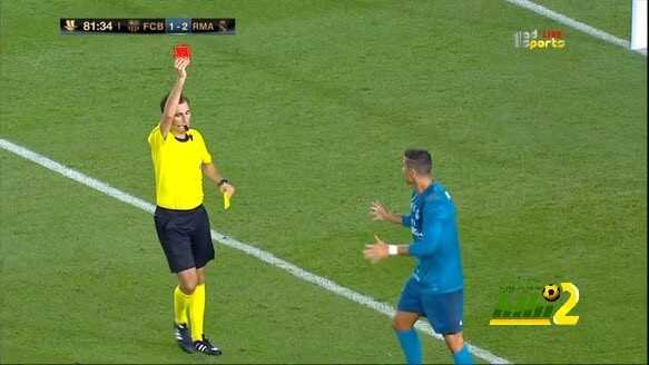 الحكم يطرد كريستيانو مباشرة بعد هدفه في مرمى برشلونة