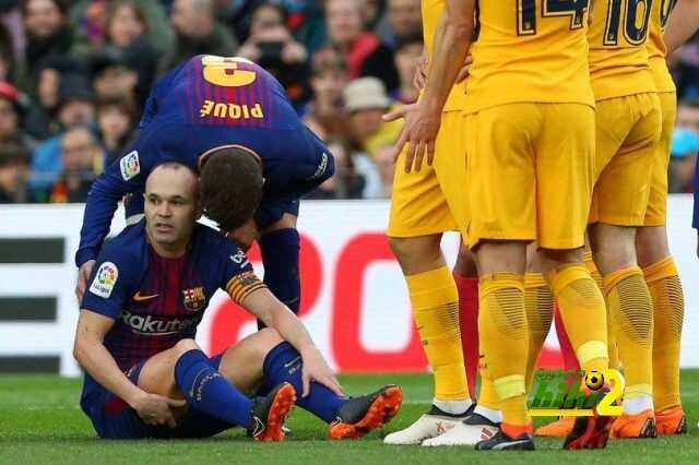 برشلونة يكشف طبيعة إصابة انييستا