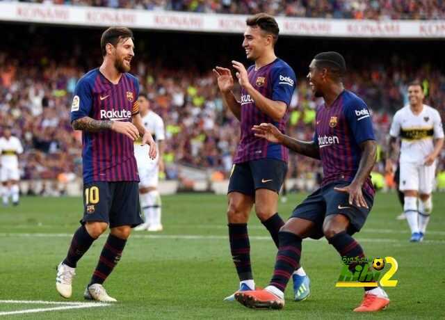 نهاية الشوط الاول بين برشلونة وبوكا جونيورز