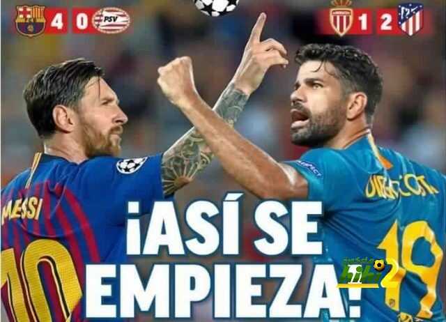 غلاف الماركا : برشلونة و أتليتكو يبدآن بقوة في دوري الأبطال