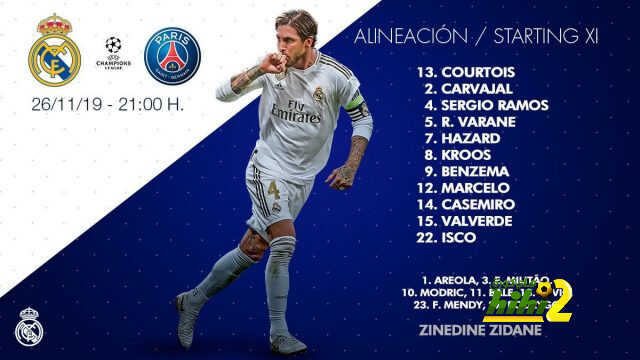 تشكيلة ريال مدريد الرسمية لمواجهة باريس سان جيرمان