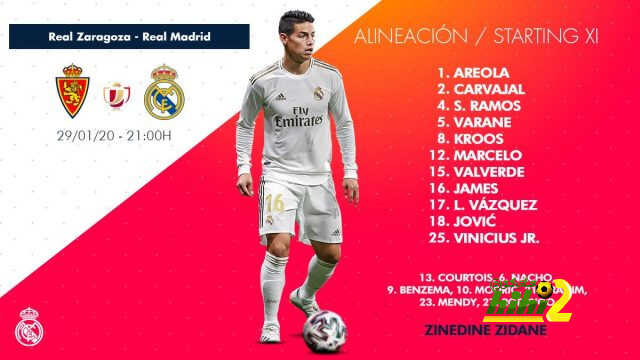 تعرف علي تشكيلة ريال مدريد ضد سرقسطة في كأس الملك