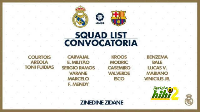 قائمة ريال مدريد الرسمية لمباراة الكلاسيكو