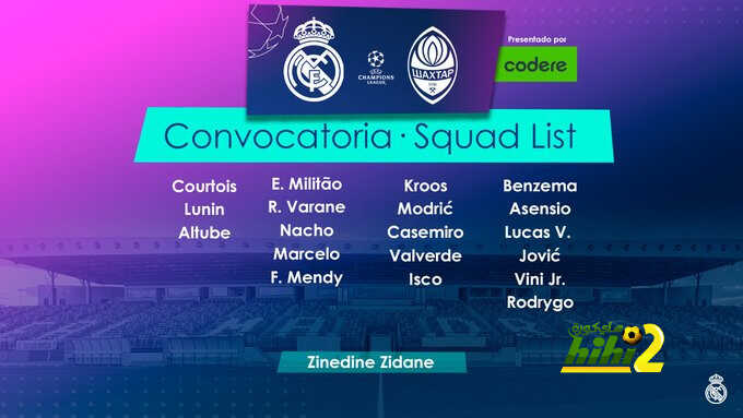 قائمة ريال مدريد لمواجهة شاختار في دوري الأبطال