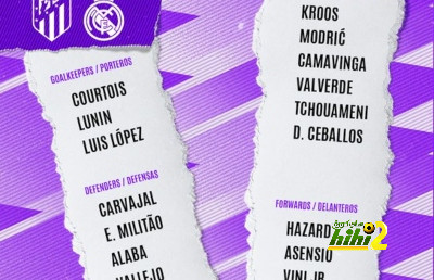 قائمة ريال مدريد المستدعاة للديربي