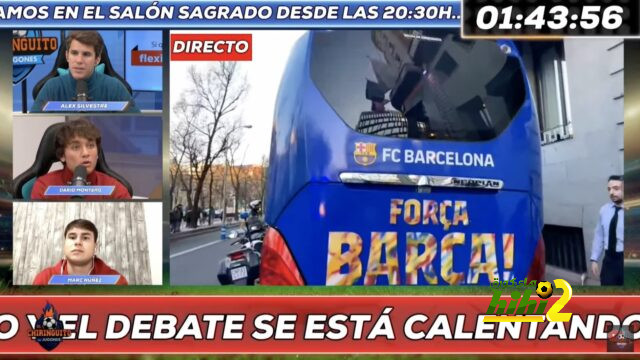 حافلة برشلونة تستعد للانطلاق نحو السانتياجو برنابيو قبل الكلاسيكو