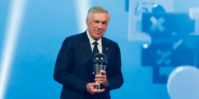 رسالة أنشيلوتي للاعبي ريال مدريد بعد فوزه بجائزة أفضل مدرب