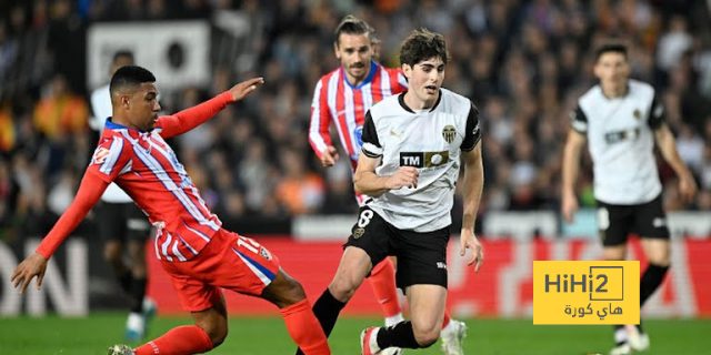 احصائيات الشوط الأول من مباراة أتلتيكو مدريد و فالنسيا