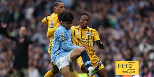 احصائيات الشوط الأول من مباراة مانشستر سيتي و برايتون