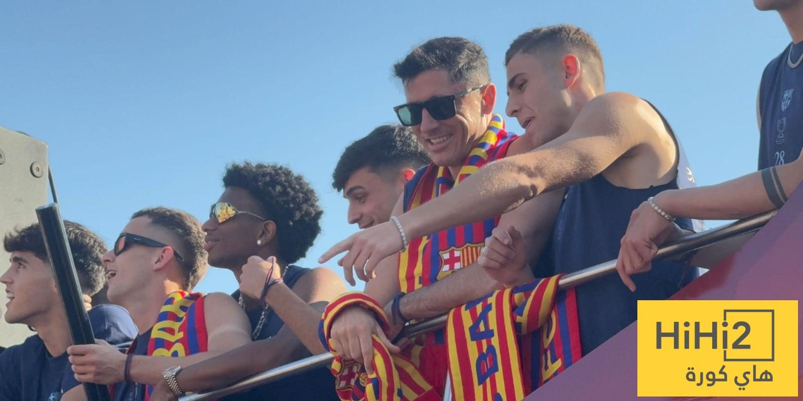 فيديو: انطلاق موكب الاحتفال بلقب الدوري في شوارع برشلونة
