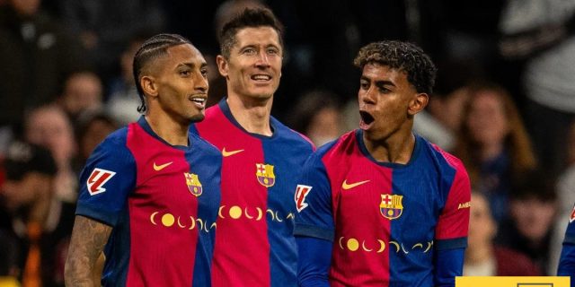 ماذا قال لامين يامال عن اللعب مع ليفاندوفسكي ورافينيا؟