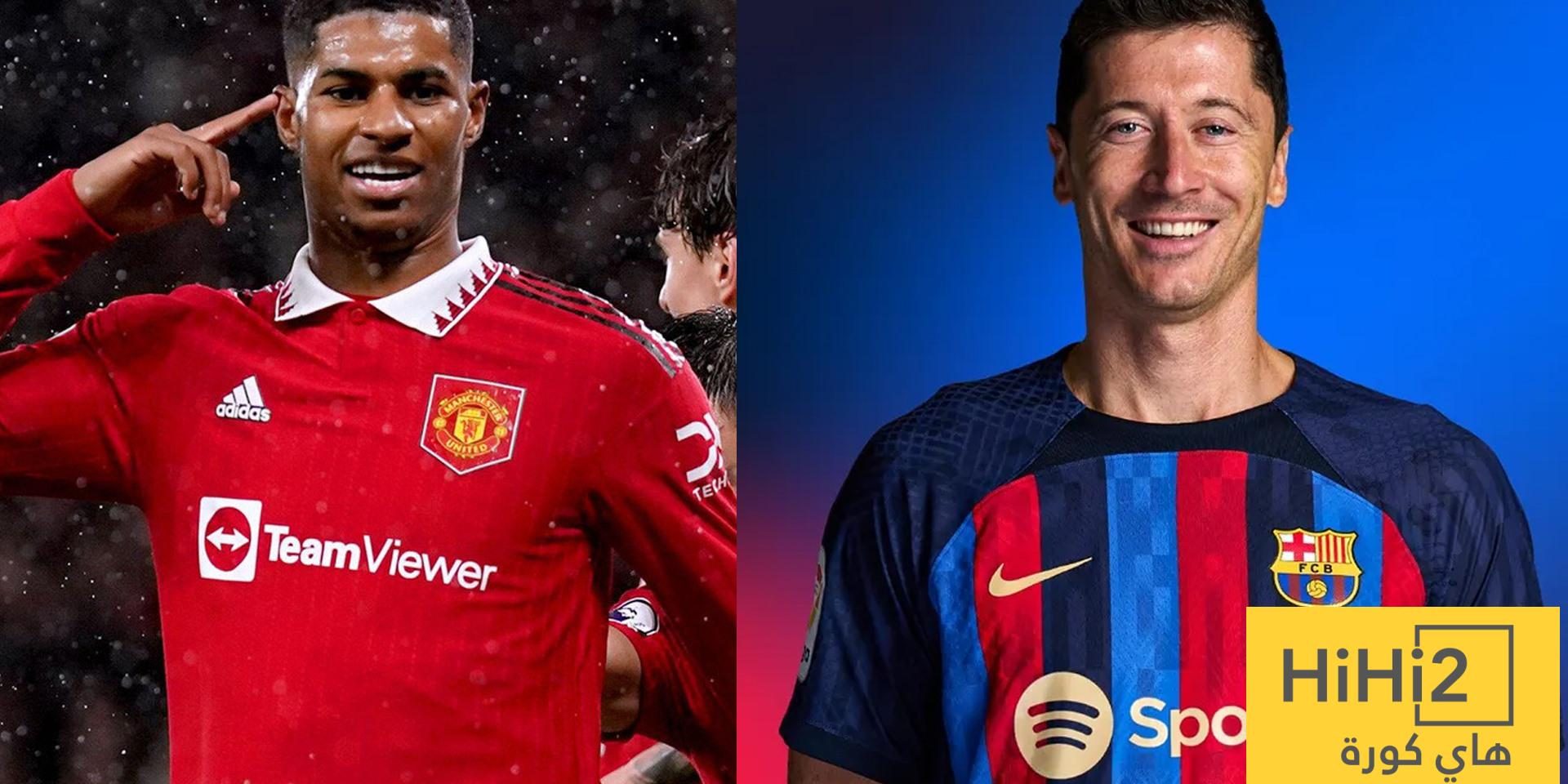 هل يكون راشفورد بديلاً لليفاندوفسكي في برشلونة؟