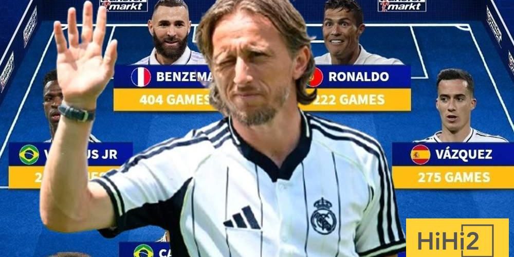 الفريق المثالي لـ مودريتش في ريال مدريد