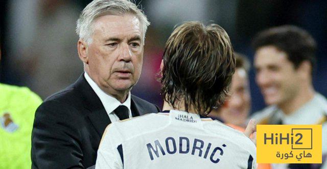 أنشيلوتي يشيد بمودريتش
