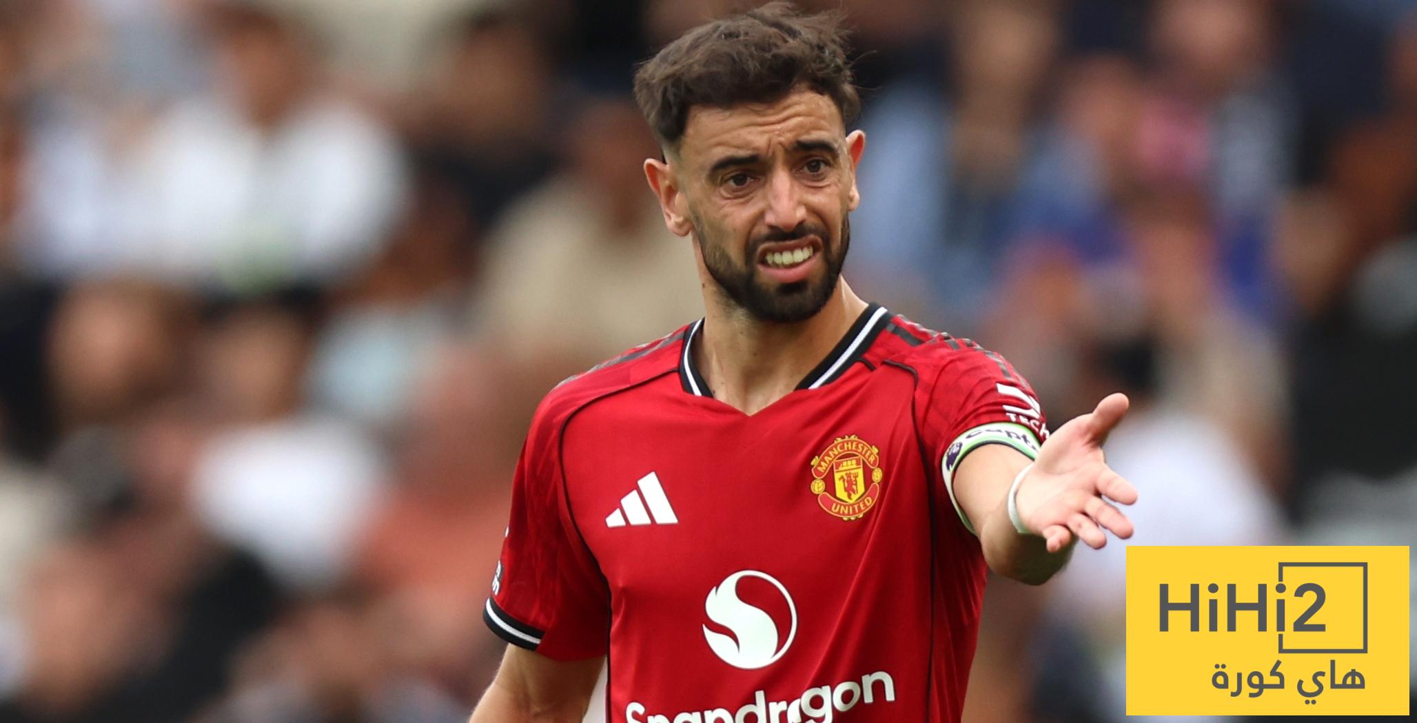 برونو فرنانديز يتصدر الاستحواذ في وسط الملعب بالدوري الإنجليزي
