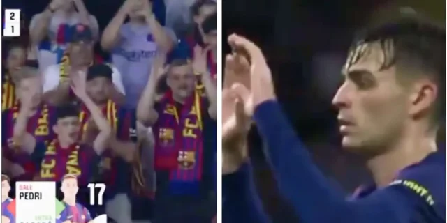 تصفيق حار من جمهور برشلونة لبيدري أثناء خروجه امام سوسيداد.. صور