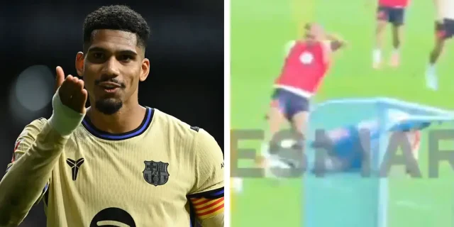 فيديو: تدخل عنيف من أراوخو على توريس في تدريبات برشلونة