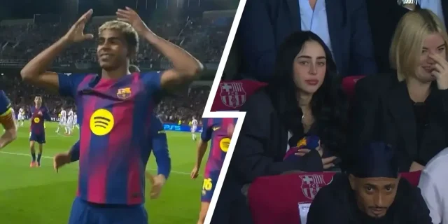 صور: كيف احتفل لامين يامال بهدفه مع صديقته في المدرجات؟